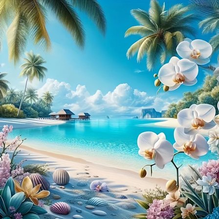 Strand Diamant Kunst Sæt til Voksne, 5D Diamant Maleri til Begyndere, DIY Fuld Boring Runde Ædelsten Maleri Dot Kunst til Voksne, Hjem Vægdekoration 