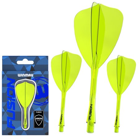 Fusion Arrow Integrated Flight & Shaft Transparent Yellow Short INTERMEDIATE