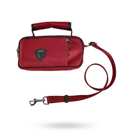 Puppia - Ashton Hundkoppel Med Väska - Wine - Hundkoppel