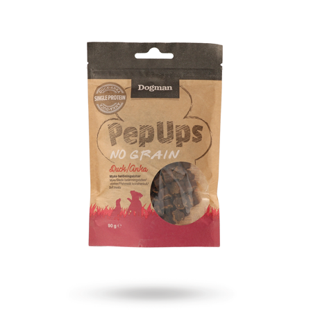 Dogman Pep Ups No Grain Anka 90g - Matskål, hundgodis & tuggisar