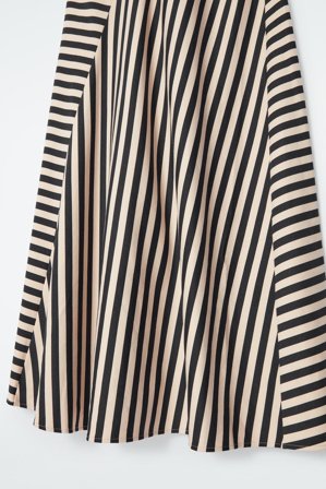 COS Women's Striped Jersey Midi Dress in Black