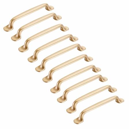 10 st guld skåphandtag 128 mm - Möbelhandtag