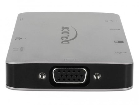 Delock dokkingstasjon - USB-C - VGA, HDMI - GigE