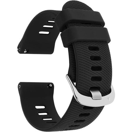 Passer for Garmin D2 Air X10 silikongummirem med sølvfarget rustfritt stålspenne, hurtigutløser, 20 mm smartklokkerem