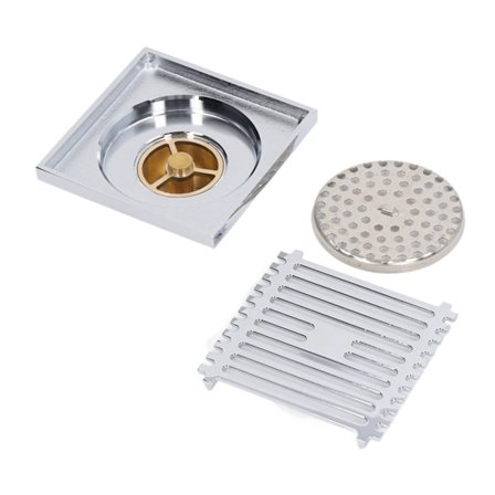 Elektroplettert luktett Gulvsluk med stort volum, insektssikker med hårfilter og dekselsett