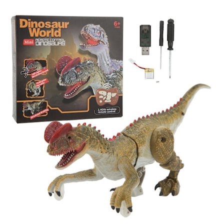 Fjernbetjent Dinosaur Model 2.4G Realistisk Gående Brølende Pædagogisk RC Dinosaur Legetøj til Børn Dilophosaurus