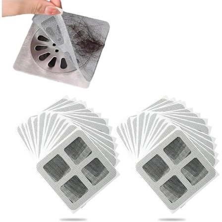 100 stk. dusjhårssil, klistremerker for hard trening, håravløpsklistremerker, kloakkhårfanger, firkantede gulvavløpsklistremerker