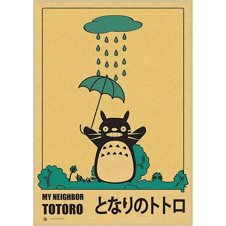 Vintage retro papir Anime plakat Tonari No Totoro Miyazaki vægdekoration Vintage boligindretning Børneværelsesdekoration