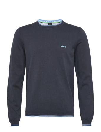 Ritom_W22 Strikkegenser M. Rund Krage Navy BOSS