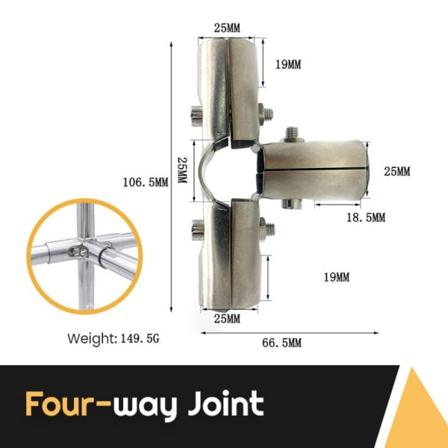 1 Stk Rørskjøt Rørkobling FIREVEIS SKJØT FIREVEIS SKJØT Four way Joint