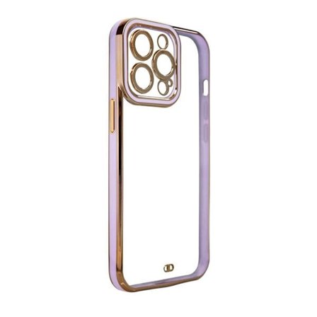 Moteveske for iPhone 12 Pro Gold Frame Gel Cover Purple