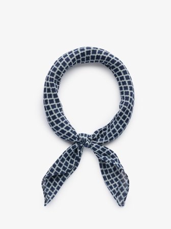 John Henric Men's Blaues Geometrisches Bandana aus Baumwolle Size Onesize