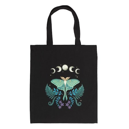 Something Different Luna Moth Bomull Tote Bag One Size Svart/Grön
