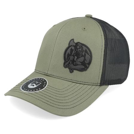 Bearded Man - Verde trucker Gorra - Lumber Jack Logo 112 Split Loden/Black Trucker @ Hatstore