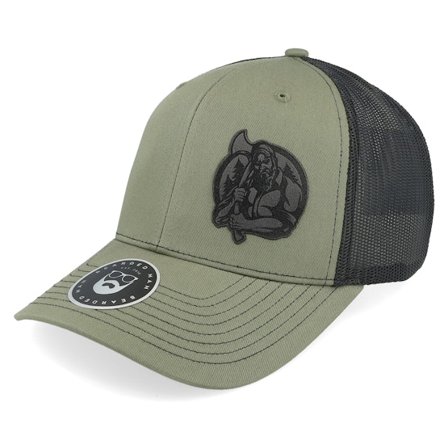 Bearded Man - Groen trucker Cap - Lumber Jack Logo 112 Split Loden/Black Trucker @ Hatstore