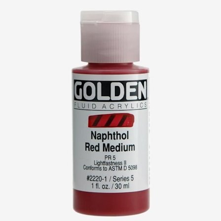 Golden: Nestemäinen akryylimaali: 30ml (1oz): Naphthol Red Medium