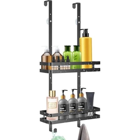 Dusjhylle - Hengende Type - To Lag Avtakbar 740350120mm - 1 Pakke (Svart)