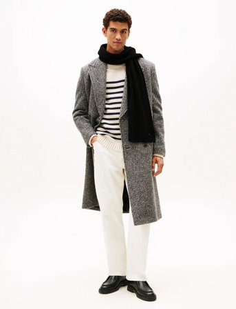 Tommy Hilfiger Th Flag Pima Cotton Cash Scarf - Black - ONE SIZE