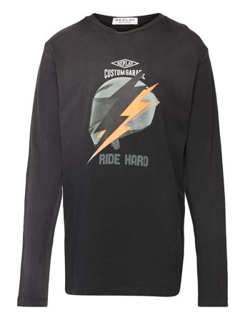Long-Sleeved T-Shirt Black Replay