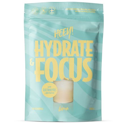 Heey! Hydrate & Focus Electrolytes + Lions Mane Lemon 240 g, Sport & Velvære, Protein & Energi, Elektrolytter