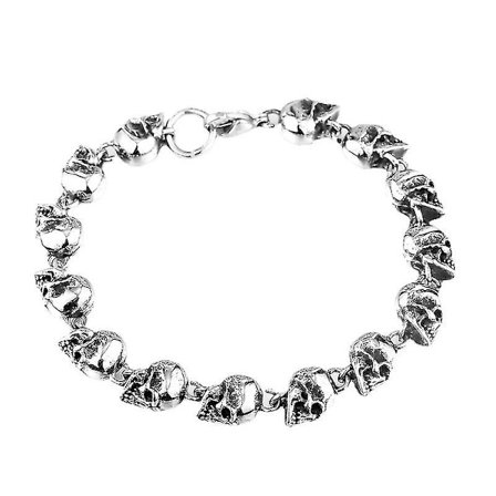 Gotisk cykel rostfritt stål dödskalle hänge herr armband, dödskalle smycken present