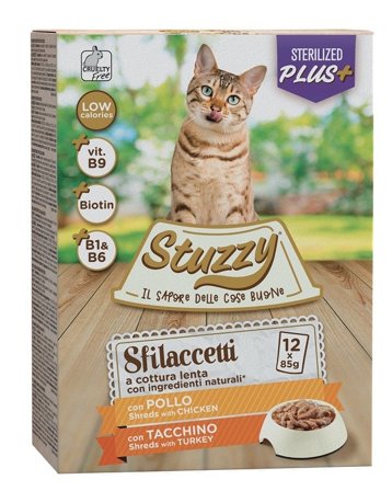 Stuzzy Sfilaccetti Con Pollo/Tacchino Cibo Umido Gatti Adulti