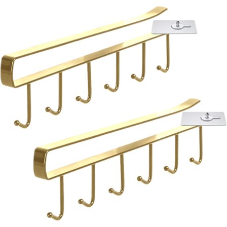 2-pack Teekoppshållare Under Hylla Kopps Hängare Torkställ 6 Krokar