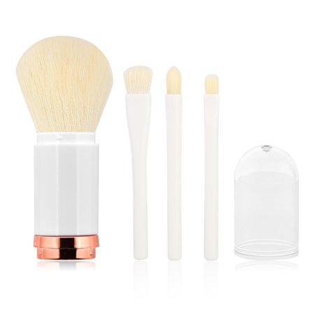 4 st Bärbar Kosmetisk Borste Concealer Foundation Puder Borste Set Resa Makeup Verktyg (Vit)