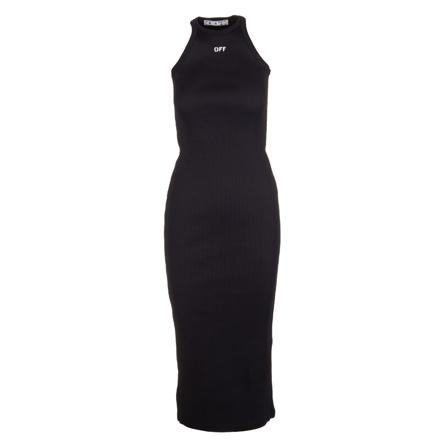 Off White, Dress Zwart, Dames, Maat:S,Katoen,print