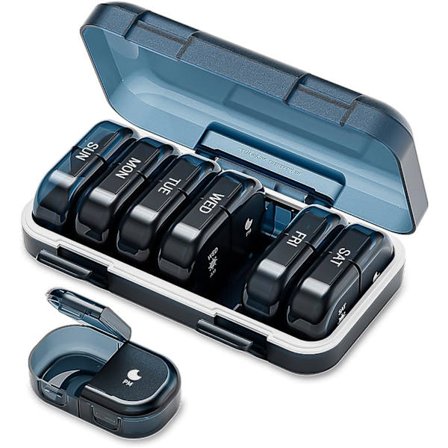 Veckovis Pillerorganisatör 2 Gånger om Dagen, AM PM Pillerbox 7 Dagar, Portabel Fuktsäker Pillerbox 14 Fack, Rese Tabletter för Vitaminer