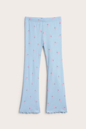 Kappahl | Flare-leggings med kirsebær Lyseblå 92 | Lyseblå