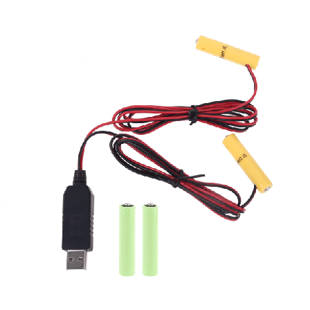 5 V USB - 3 V Dual LR6 LR03 akun power Vaihda 2 x 1,5 V AA AAA pariston poistaja valoleluille kynttil it varten