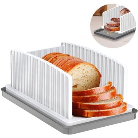 Leipäleikkuri - 2-in-1 leipäleikkuri murualustalla - Leipäleikkuri valutusastialla - Valkoinen