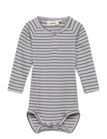 Nbmgago Ls Slim Body Aop Sep Lil Grey Lil'Atelier