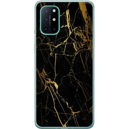 OnePlus 8T Gjennomsiktig deksel Marmor Svart & Gull