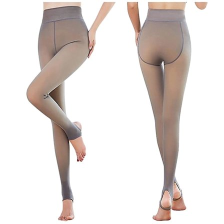 Muodikkaat jalat, läpikuultavat naisten lämpimät fleece-sukkahousut