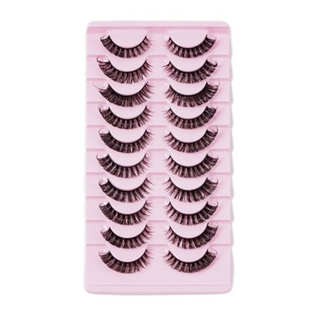 10 Par Ryska Ögonfransar D Mink Falska R0F9 Hela Ögonfransar UK E2Y0