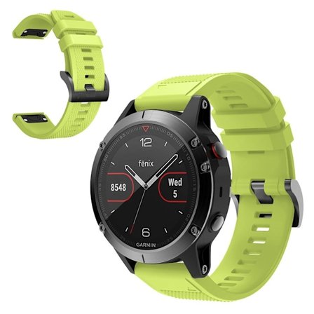 Garmin Fenix 5 holdbar silikoneurrem - Fluorescerende Grøn