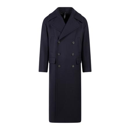 Hevo, Double-Breasted Coats Blauw, Heren, Maat:M