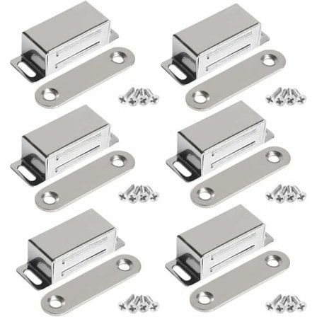 Magnetiske skapmagneter 10 kg Kraftig rustfritt stål skapmagnet Skapdørlåsmagnet (6 stk) (rustfrie stålskruer)