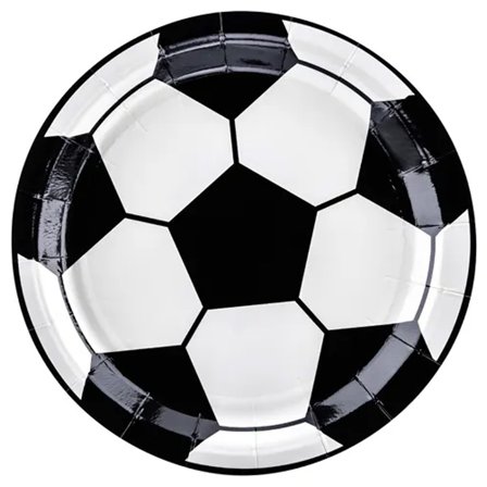 Fotboll Pappersassiette 18cm 6-pack - Fotboll Kalas Dekoration - Kalaslagret.se
