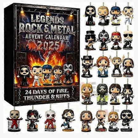2025 Joulukalenteri LEGENDS ROCK METAL Joulukalenteri Joulu 2D Akryyli Ripustuskoriste Lahja Täydellinen joululahja LEGENDS R:lle (LGL)