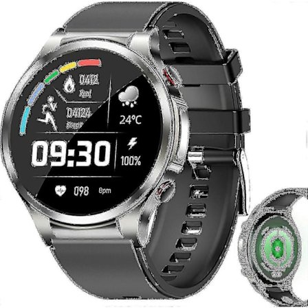 Blodsockerklocka, Diabetisk Klocka Glukosmätare Tryck Hjärtfrekvens Kroppstemperatur Sport Icke-invasivt Blodsocker Test Smart