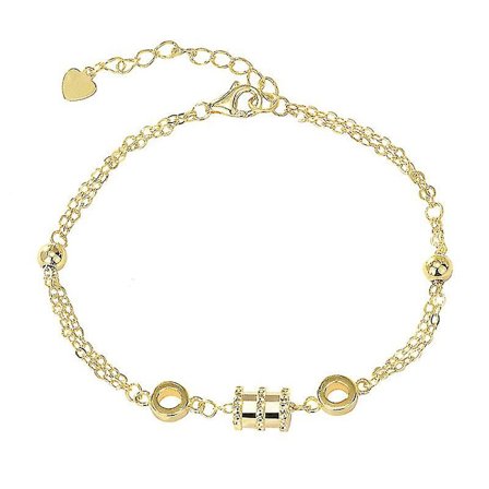 S925 Sterling Silver Plating 18k Guld Liten Midjeband Armband Kvinnors Sim (Vit Guld Pläterad)