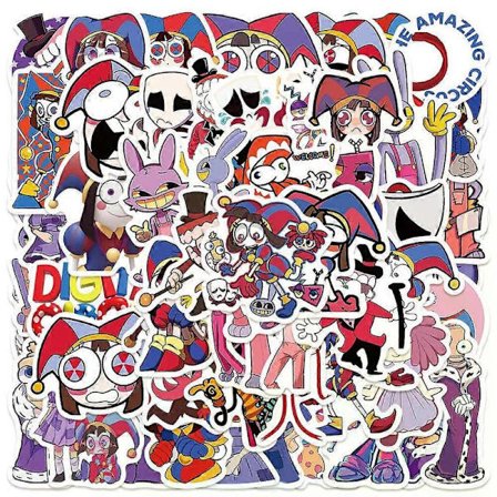 50X The Amazing Digital Circus Show Scrapbook Graffiti Book Ipad Telefon Klistremerker