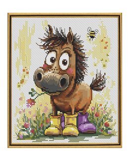 Stickpackung Bild Pferdespaß auf der Weide - Collection D'Art