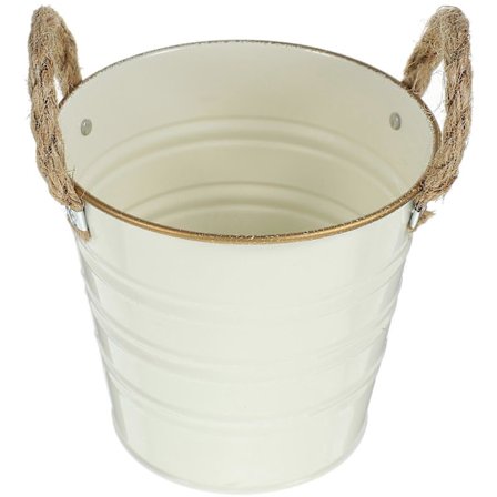 Vintage Metall Blomhink Bondgård Metall Blomkruka Växtkruka Hem Utomhus Planteringskärl