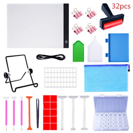 Timanttimaalaustarvikkeet, A4-valolaatikko timanttikirjontaan