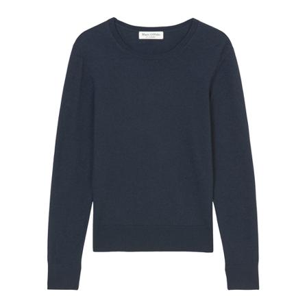 Marc O'Polo Round neck fine knit jumper Blå, Dame Striktrøjer