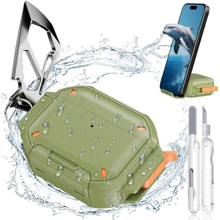 Vandtæt beskyttelsesetui til AirPods 4 med inkluderet rensepen